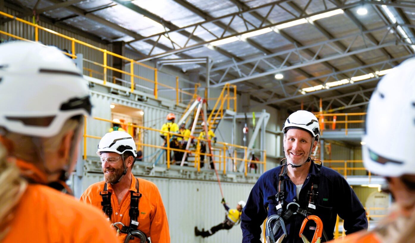 Customers in safety gear completing safety training courses available in Perth, Melbourne and Darwin
